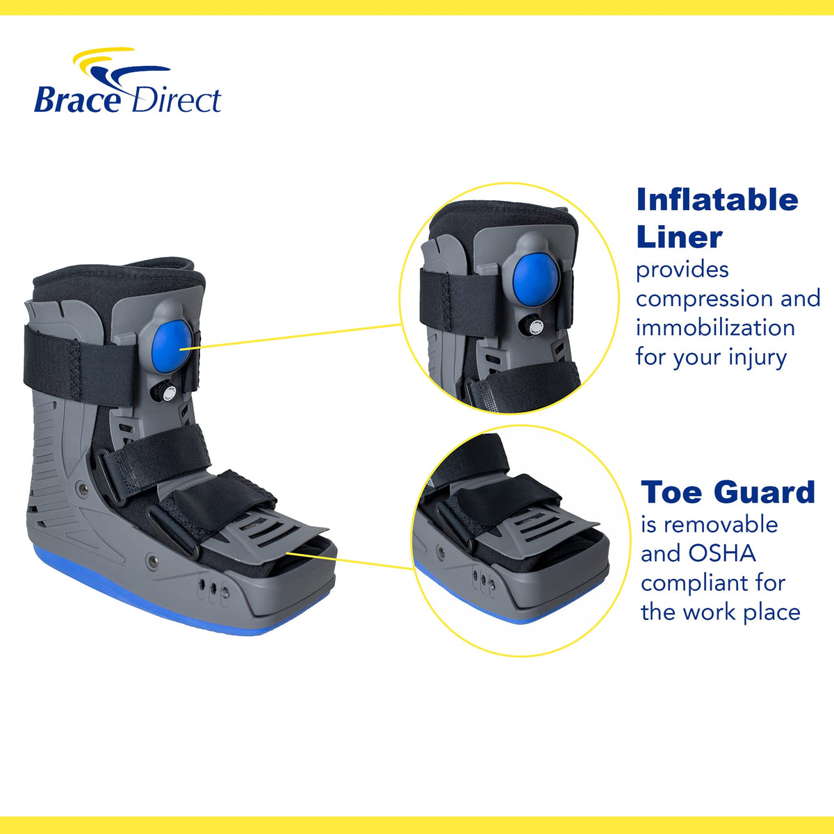 Lightweight Short Air Walking Boot with Toe Guard N2786