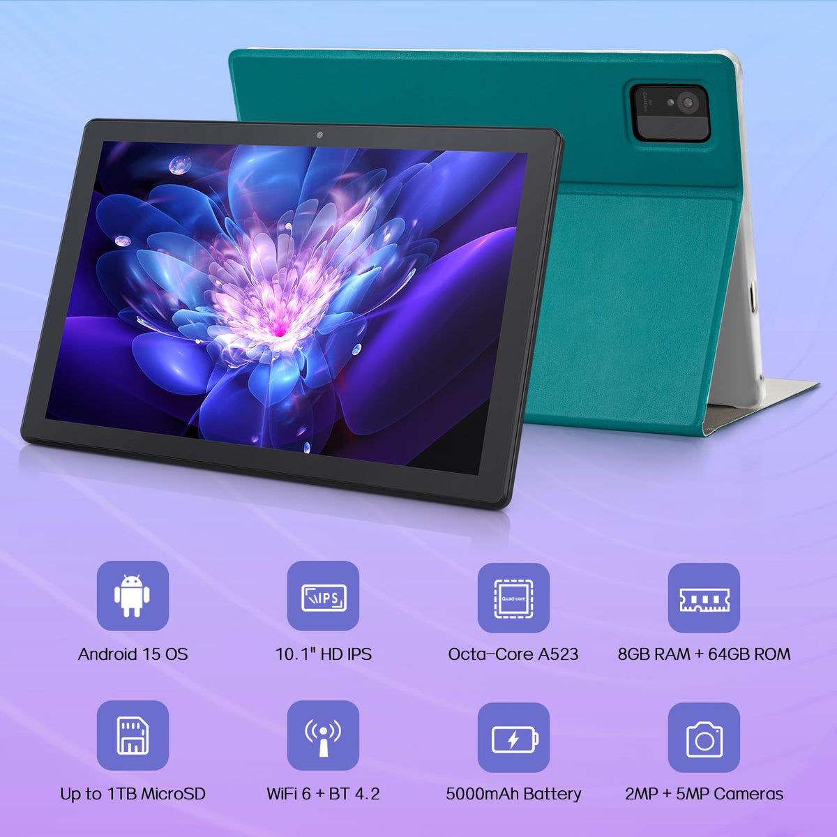 10.1 inch Android Tablet 8GB RAM 64GB ROM Black W73517