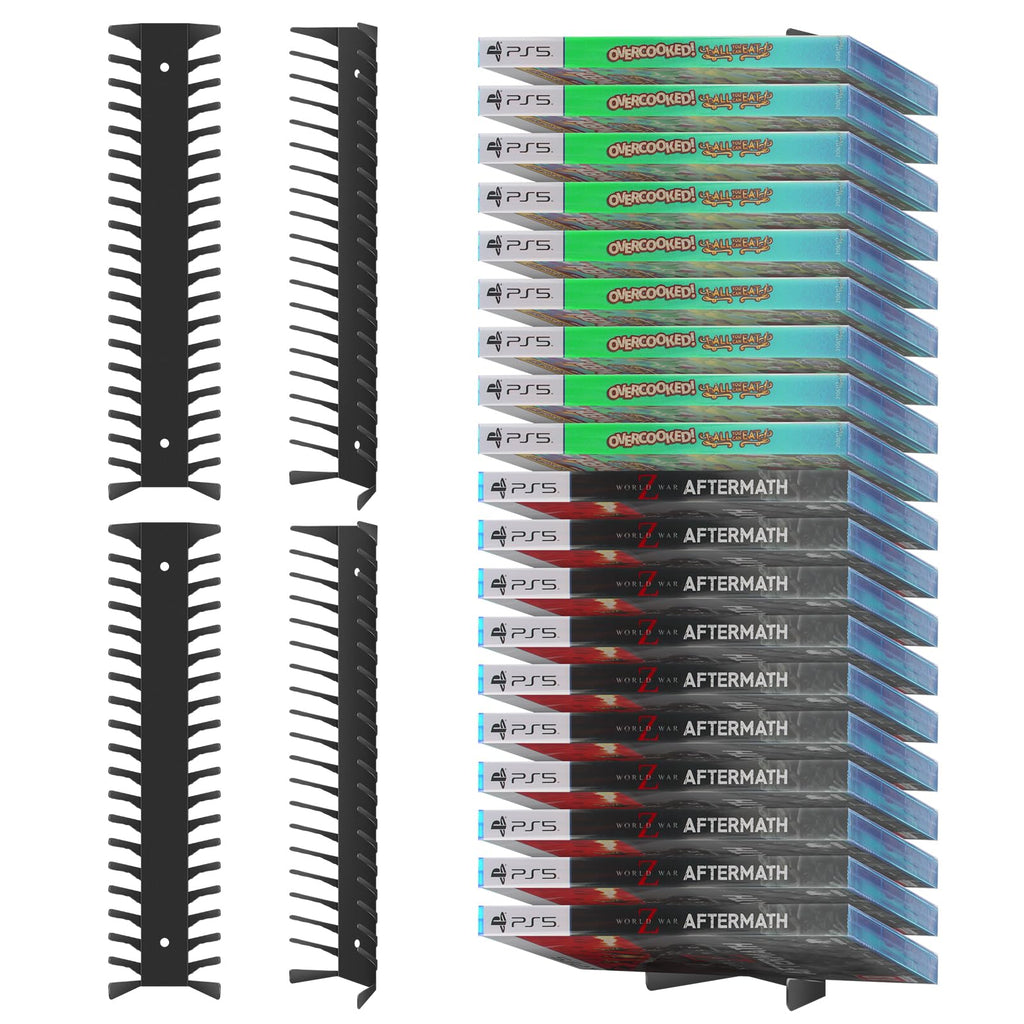 4-Pack Wall Mount DVD Holder Metal Video Game Storage Rack B511