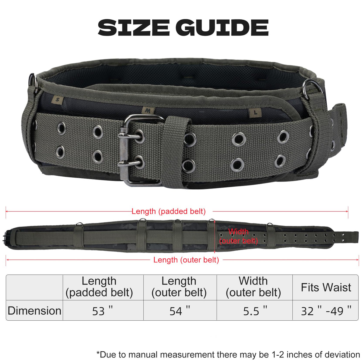Camo Tool Belt with Suspenders Tool Pouch Organizer Heavy Duty J861