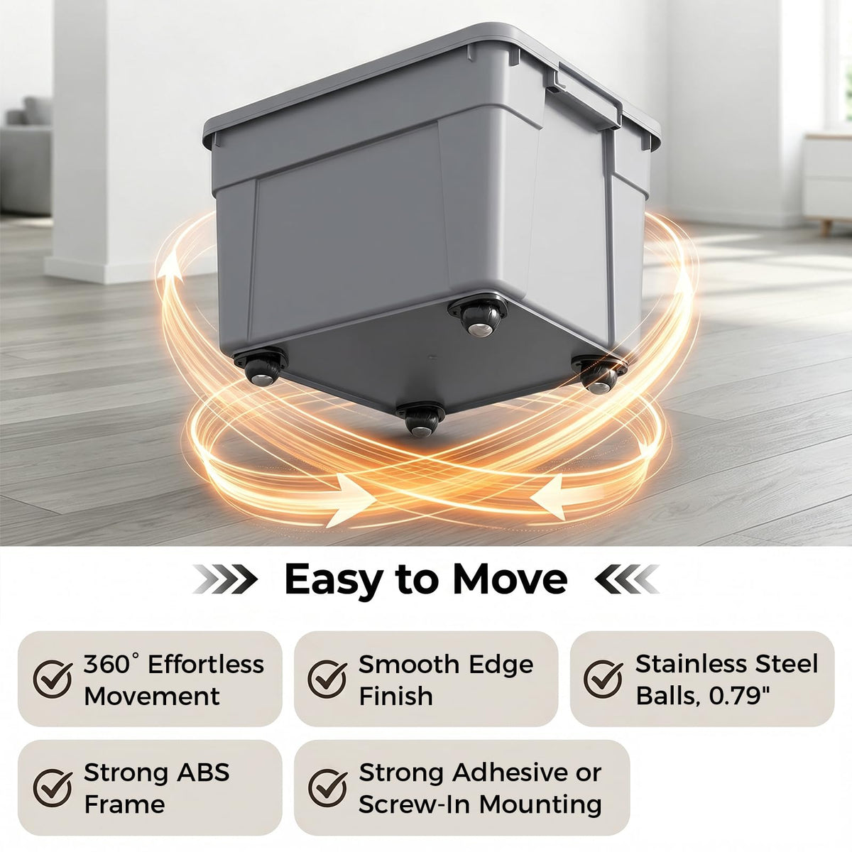 Black 4pcs Self Adhesive Caster Wheels R652