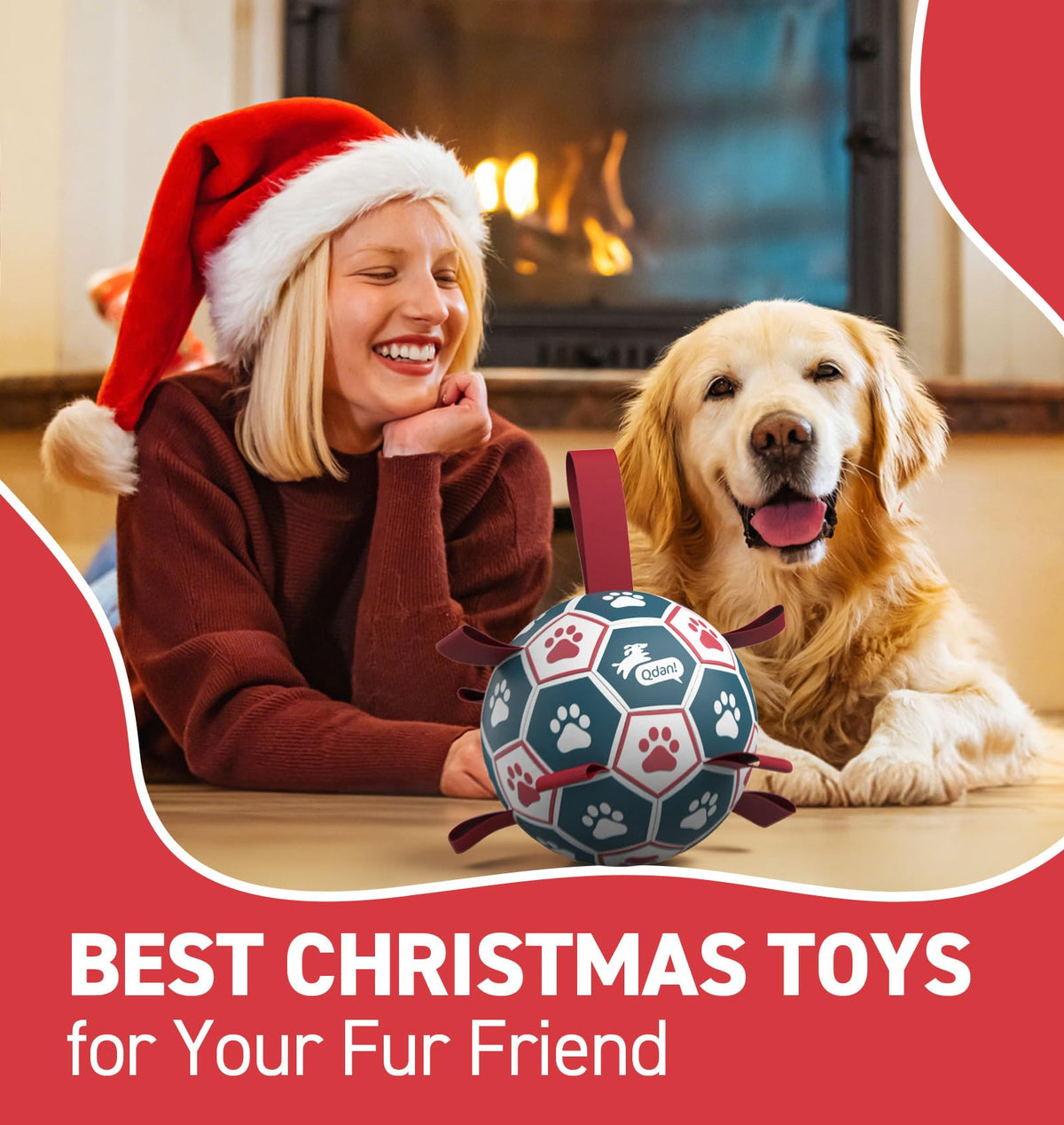 6 Inch Dog Soccer Ball with Straps Q636787