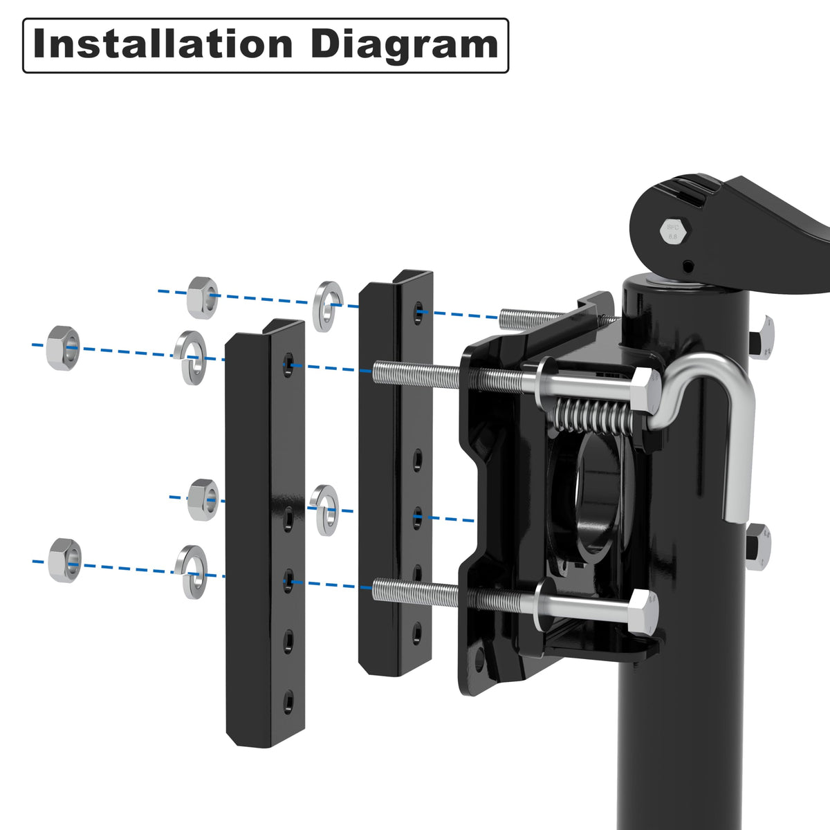 Swivel Bolt-on Trailer Jack, 10" Vertical Movement, 1000 lbs Y897