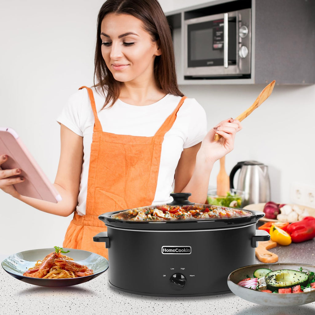 7 Quart Oval Manual Slow Cooker with 3 Cooking Settings J238