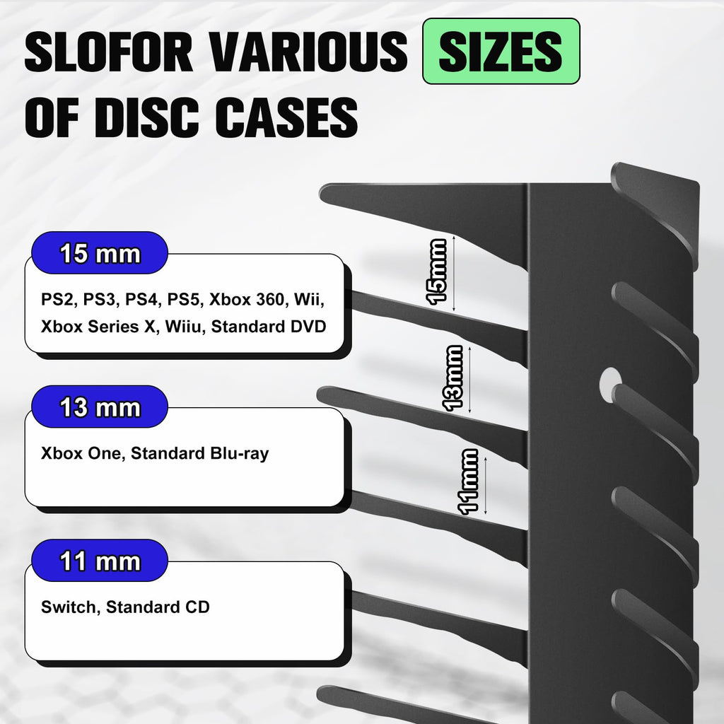 4-Pack Wall Mount DVD Holder Metal Video Game Storage Rack B511