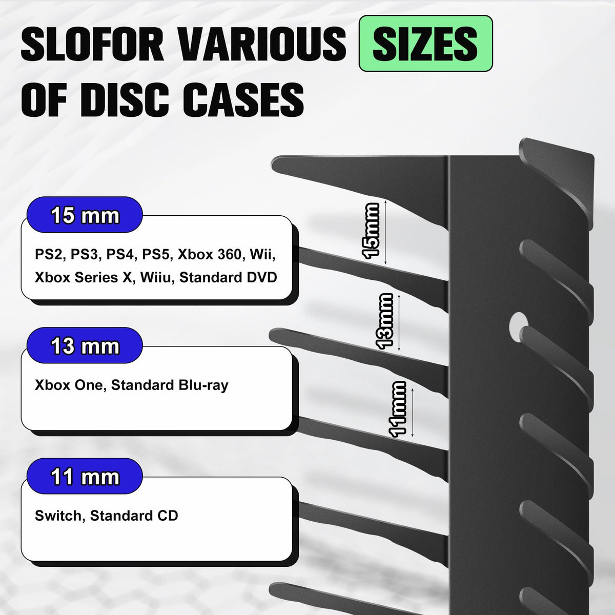 4-Pack Wall Mount DVD Holder Metal Video Game Storage Rack B511