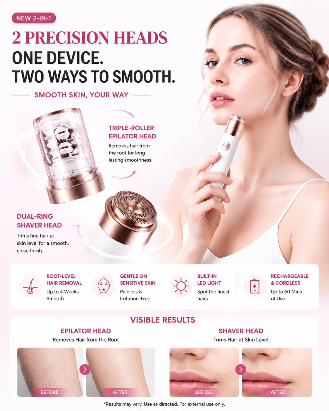 2 in 1 Epilator & Shaver with LED Light U9773