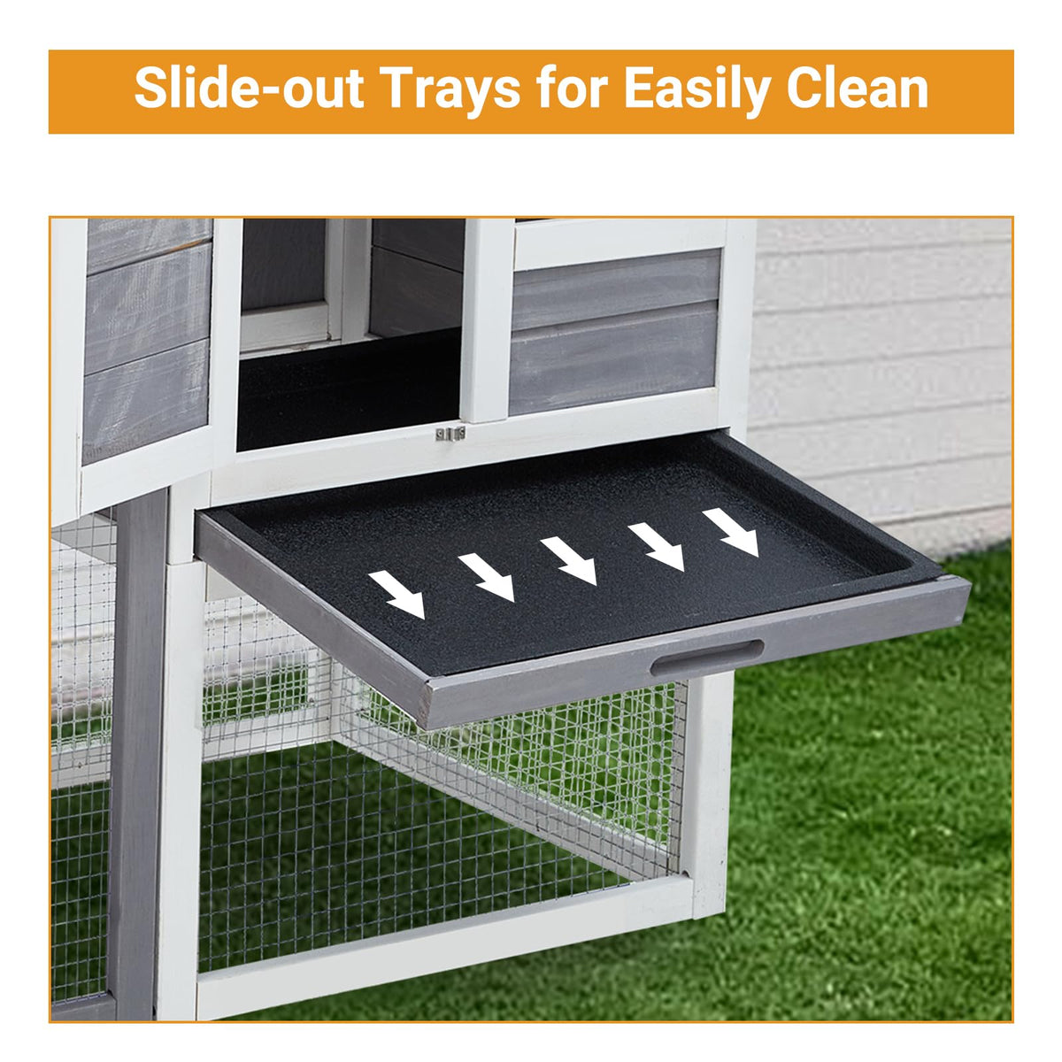 48" 2-Story Wooden Rabbit Hutch with Ramp Y607052