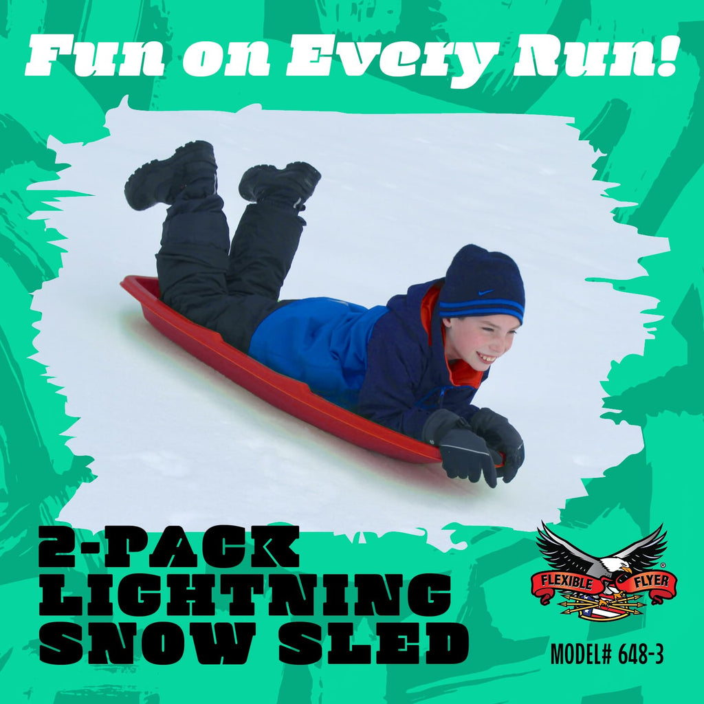 Red 48 Inch Plastic Toboggan Snow Sled O986