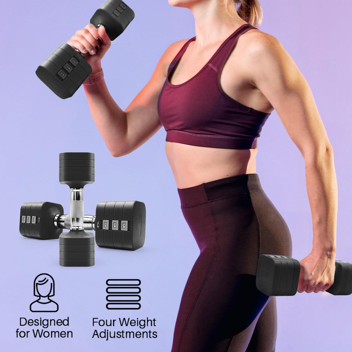 Adjustable Dumbbell Set of 2, 20 LB O709