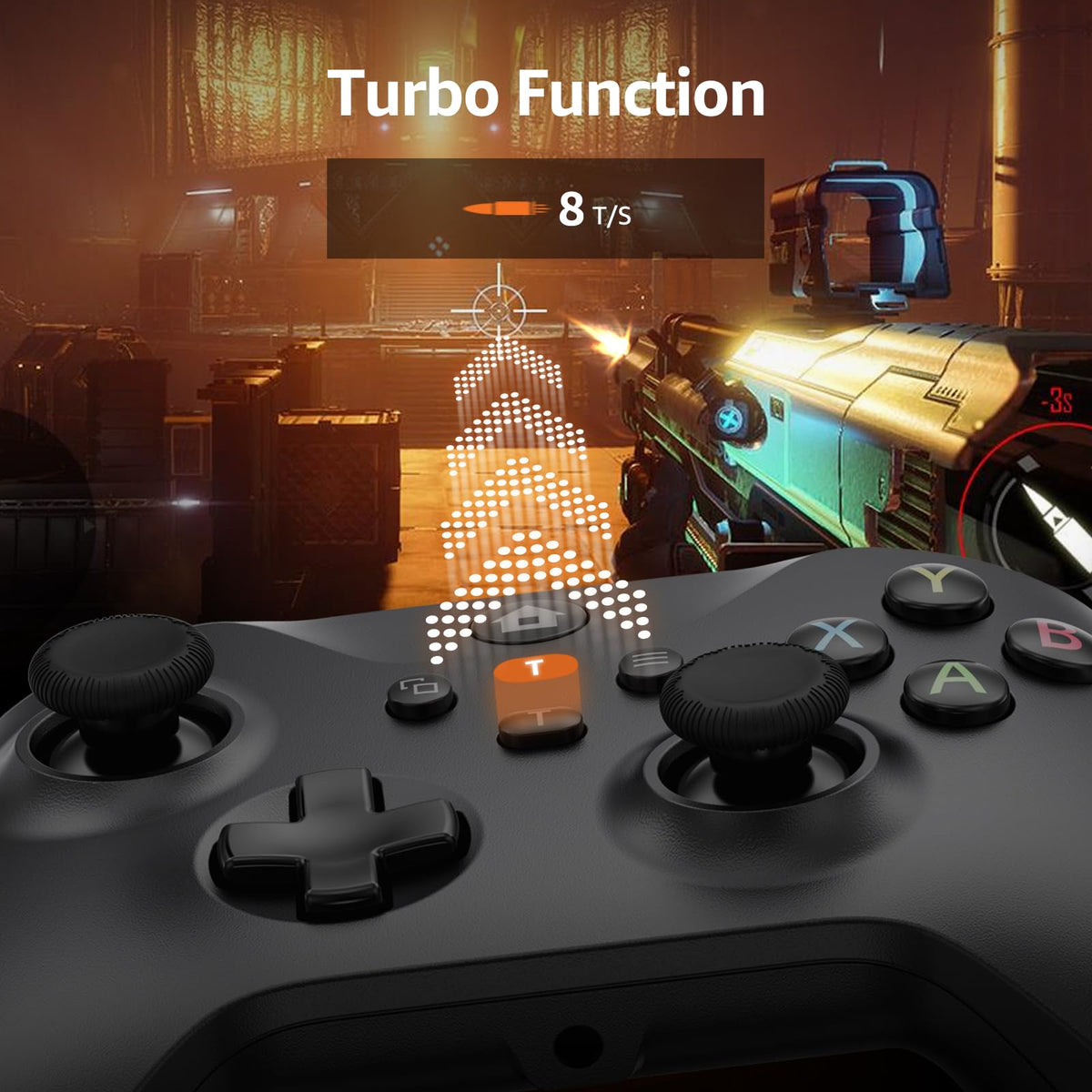 Wired Controller with 3.5mm Audio Jack Dual Vibration Black T7402