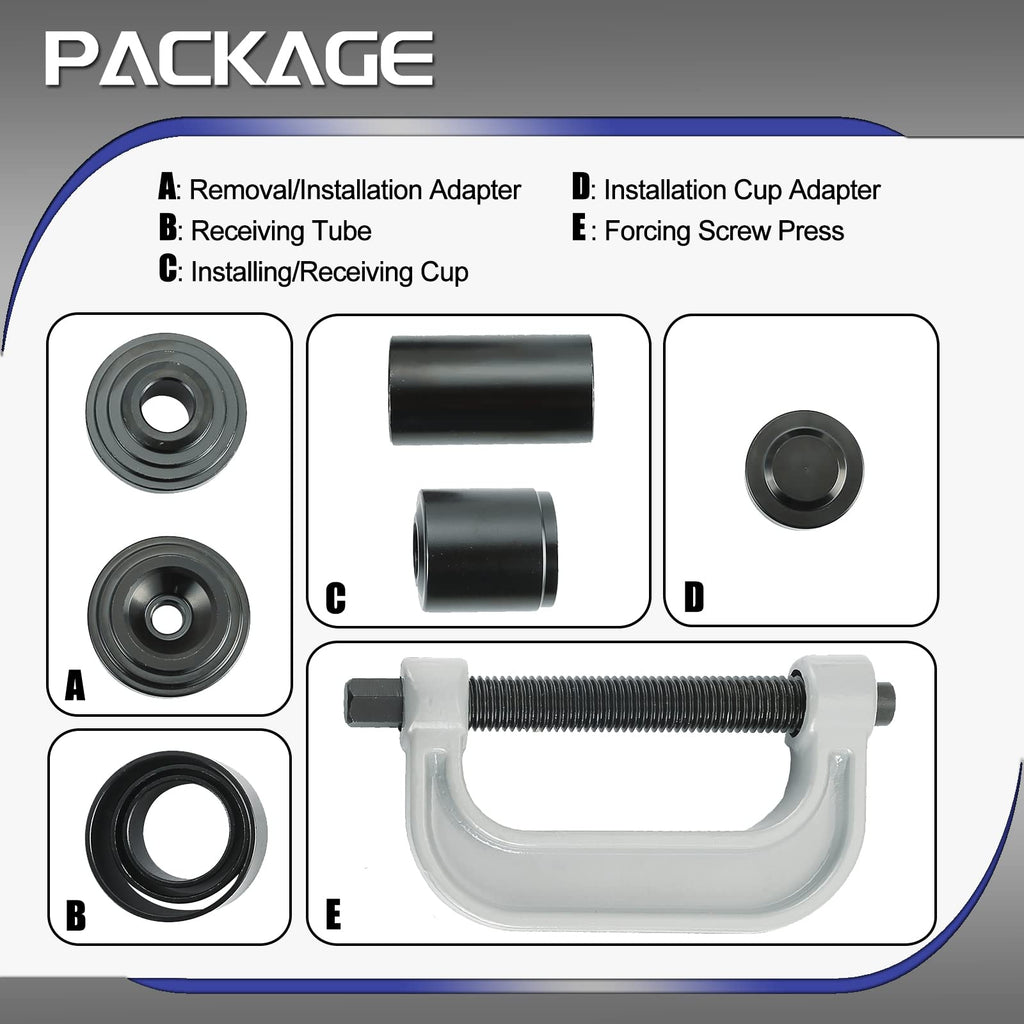 10 Pc Ball Joint Press Kit U Joint Removal Tool with Adapters E280