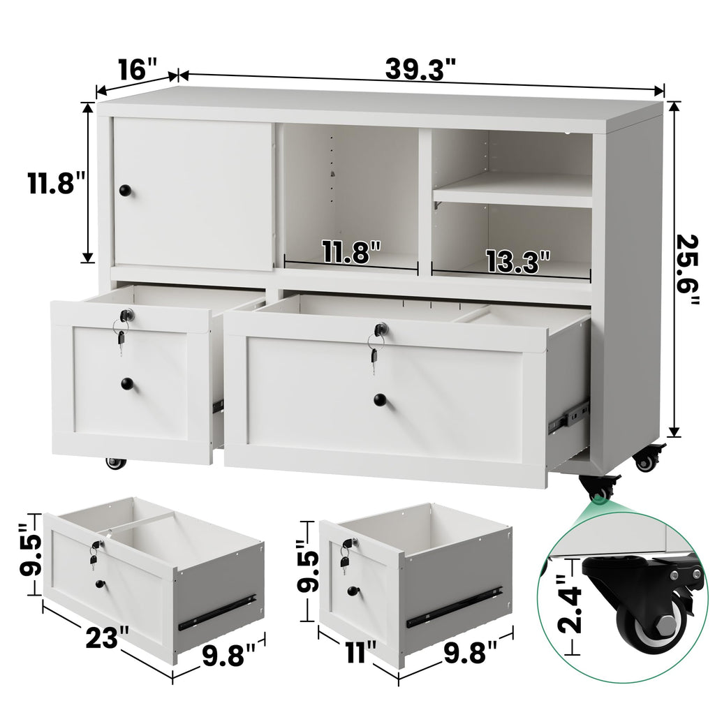 2 Drawer Mobile File Cabinet with Lock N22575