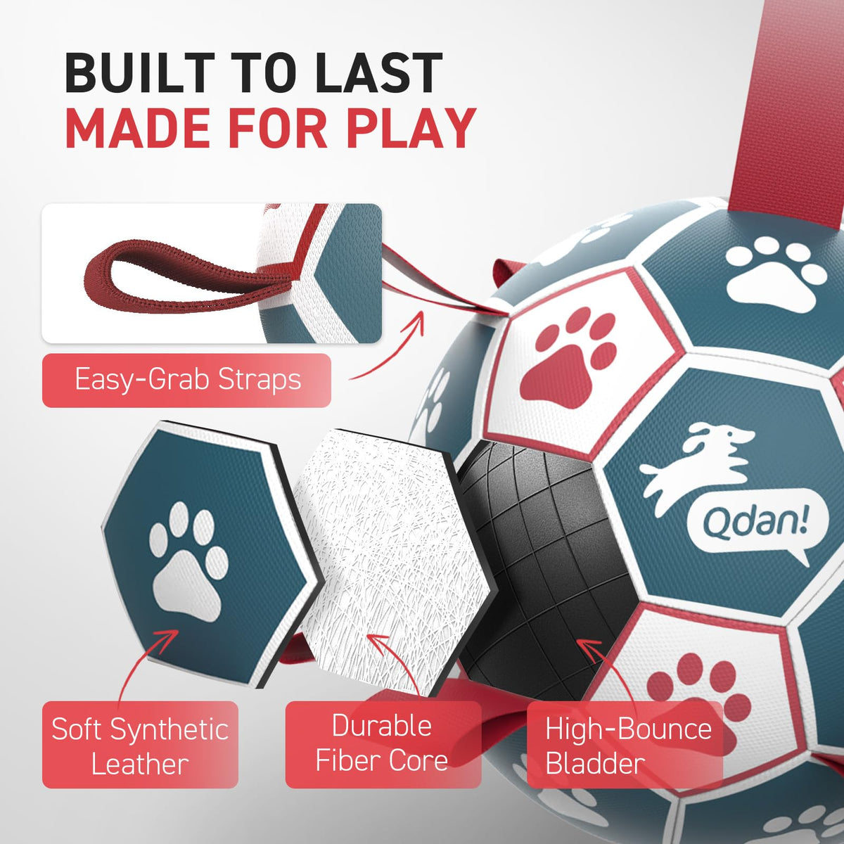 6 Inch Dog Soccer Ball with Straps Q636787
