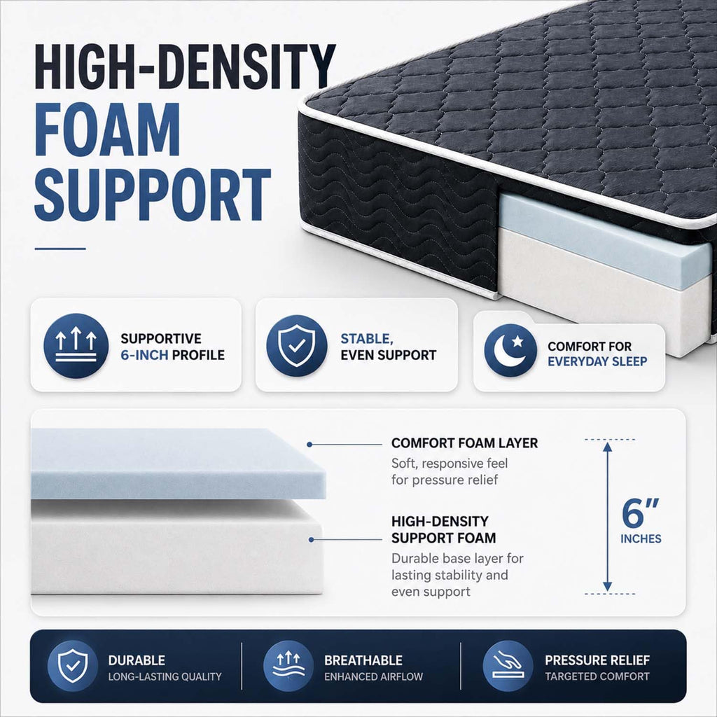 6 Inch Twin Memory Foam Mattress J34266