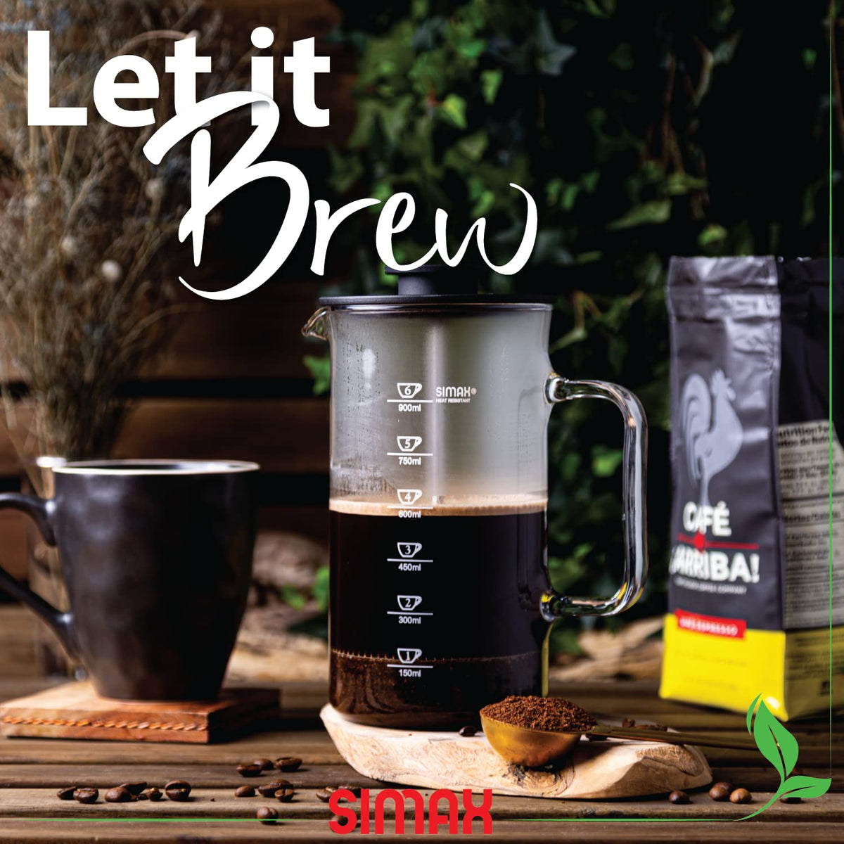 1 Liter Dishwasher Safe Borosilicate Glass French Press M77167