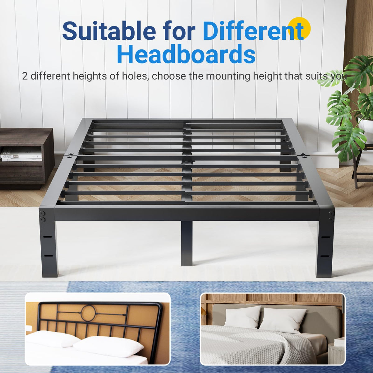 Queen Size 18 Inch Metal Platform Bed Frame Q1764