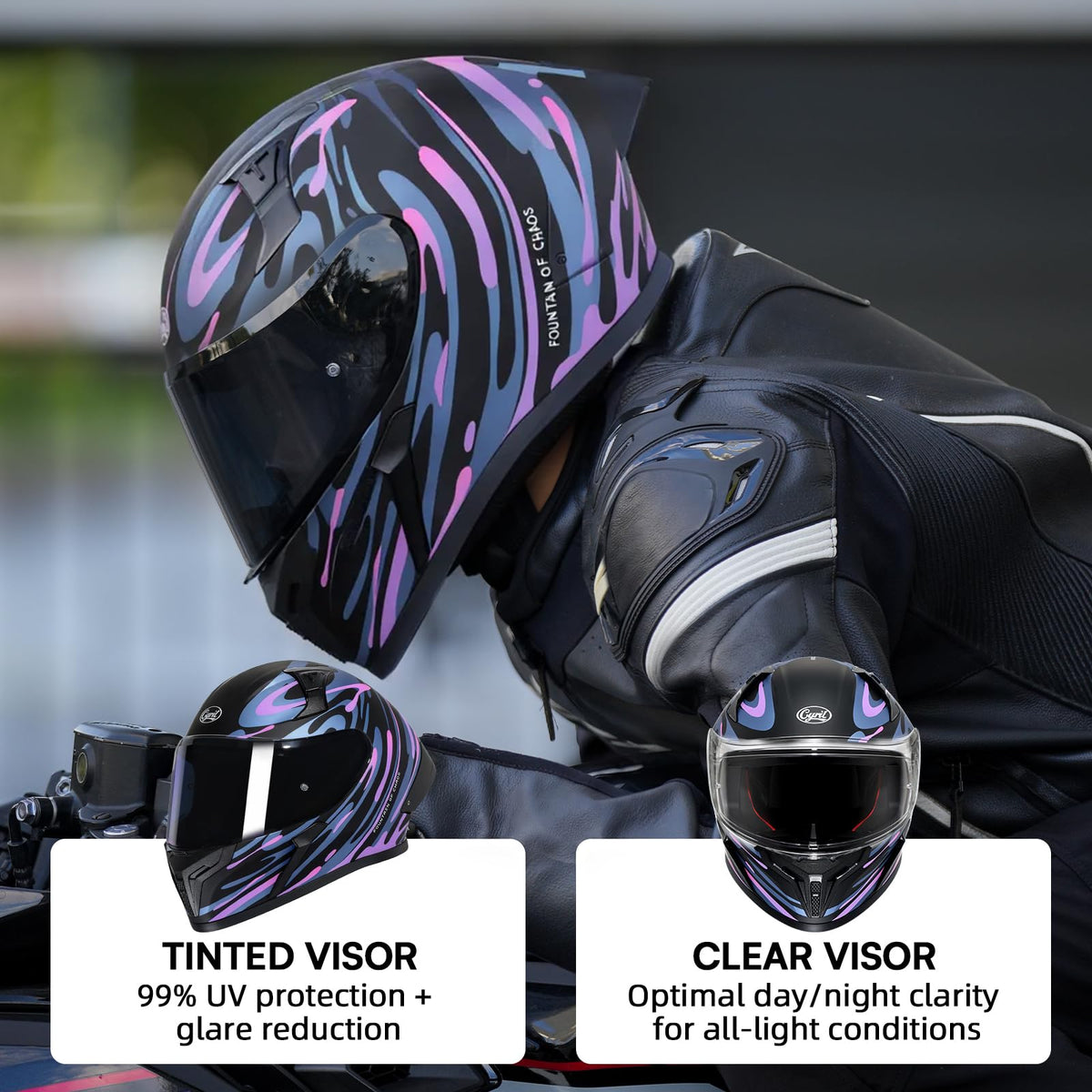 Full Face Motorcycle Helmet DOT Approved C894780