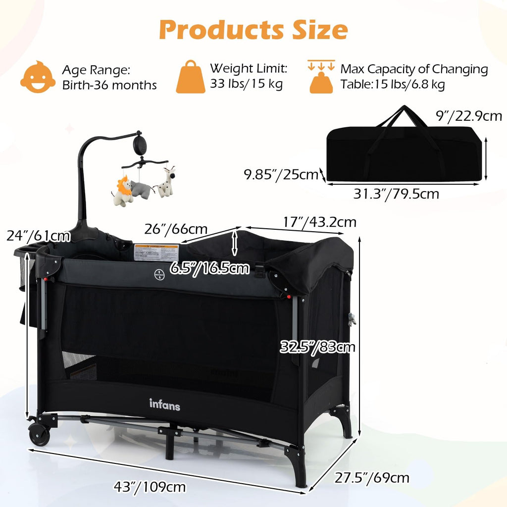 4 in 1 Baby Bassinet Bedside Crib J57918