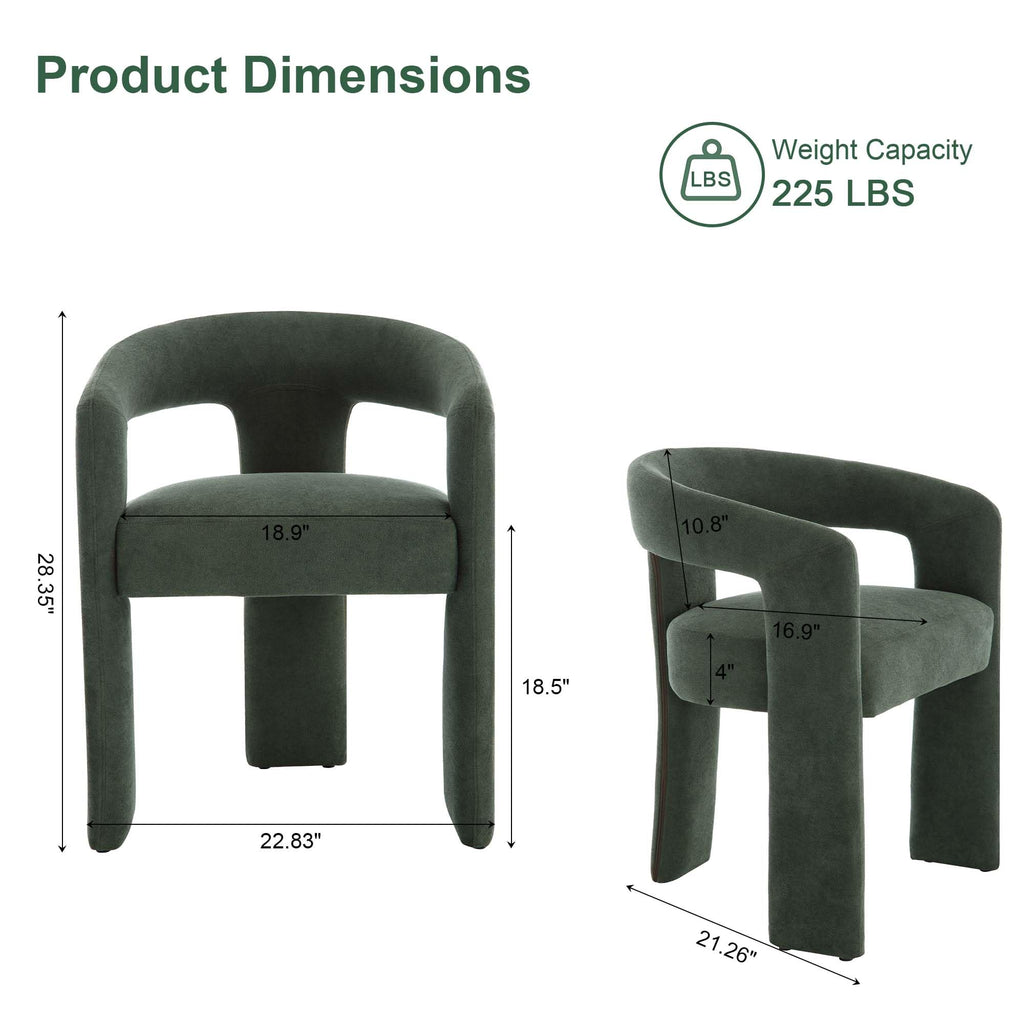 Green Upholstered Dining Chairs Set of 2 I7618