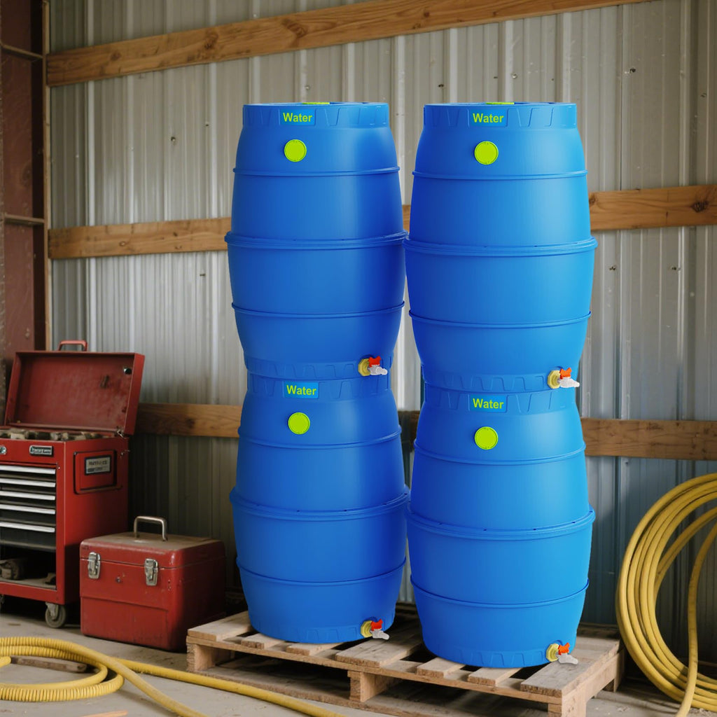 50 Gallon Blue BPA-Free Water Storage Barrel with Spigot Y652427