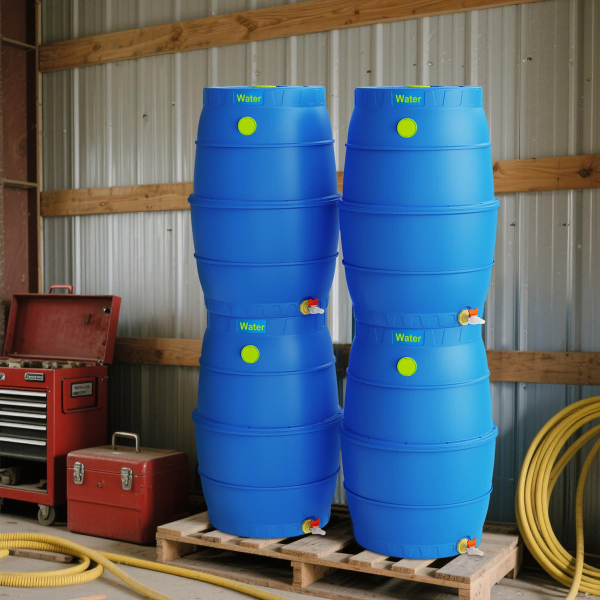 50 Gallon Blue BPA-Free Water Storage Barrel with Spigot Y652427