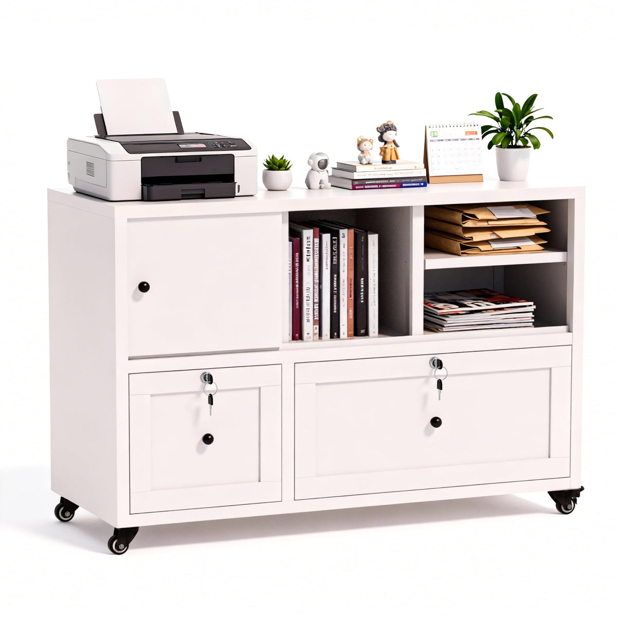 2 Drawer Mobile File Cabinet with Lock N22575