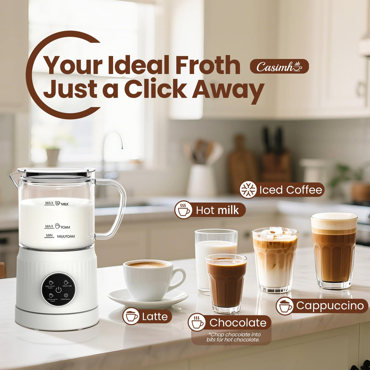 4-in-1 Electric Milk Frother and Steamer U70016