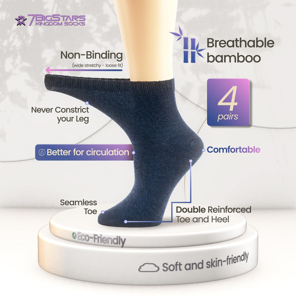 Viscose Bamboo Diabetic Socks 4 Pack J196