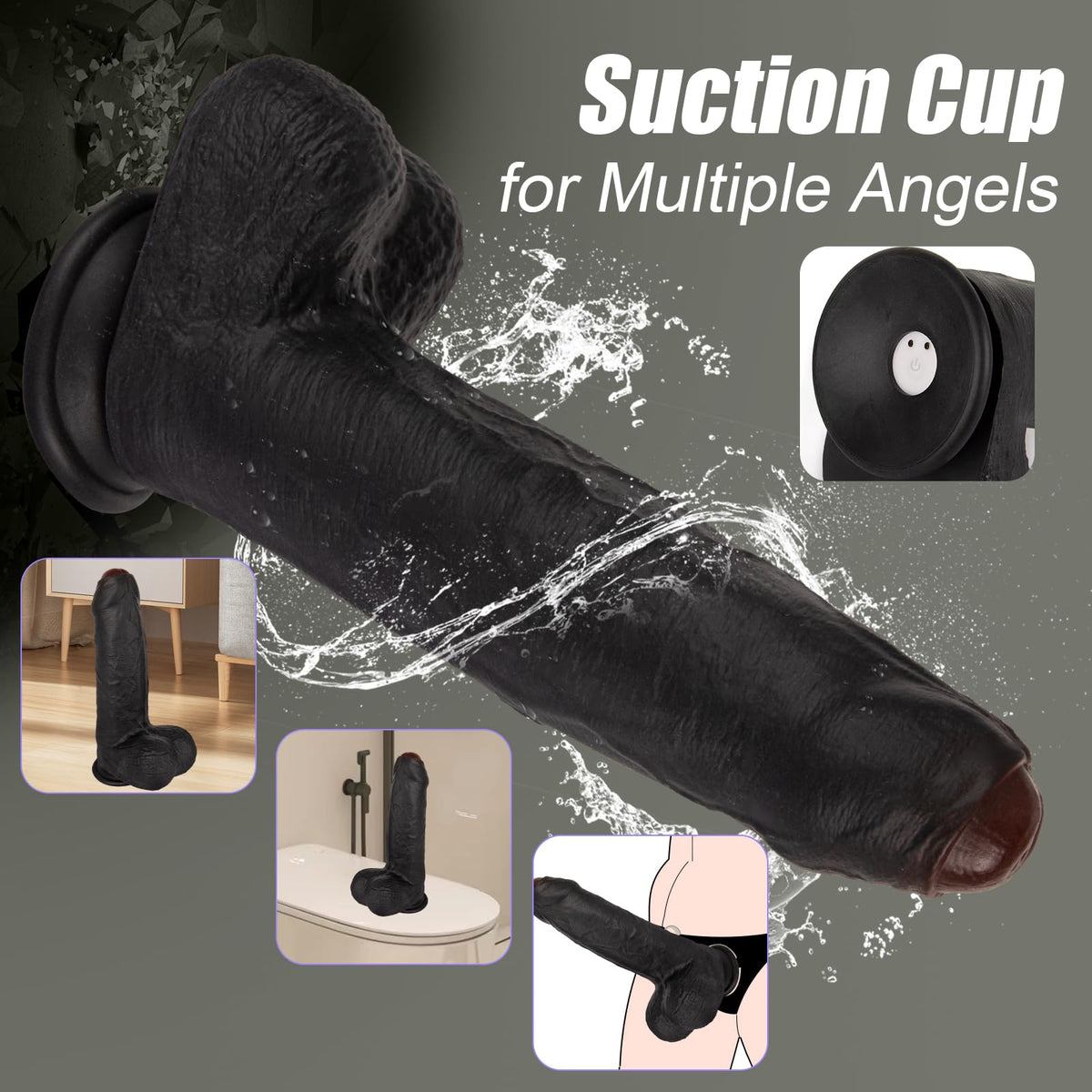 Black Realistic Dildo Vibrator D970