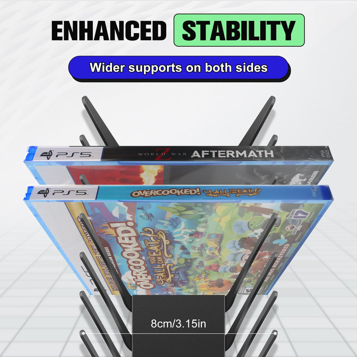 4-Pack Wall Mount DVD Holder Metal Video Game Storage Rack B511