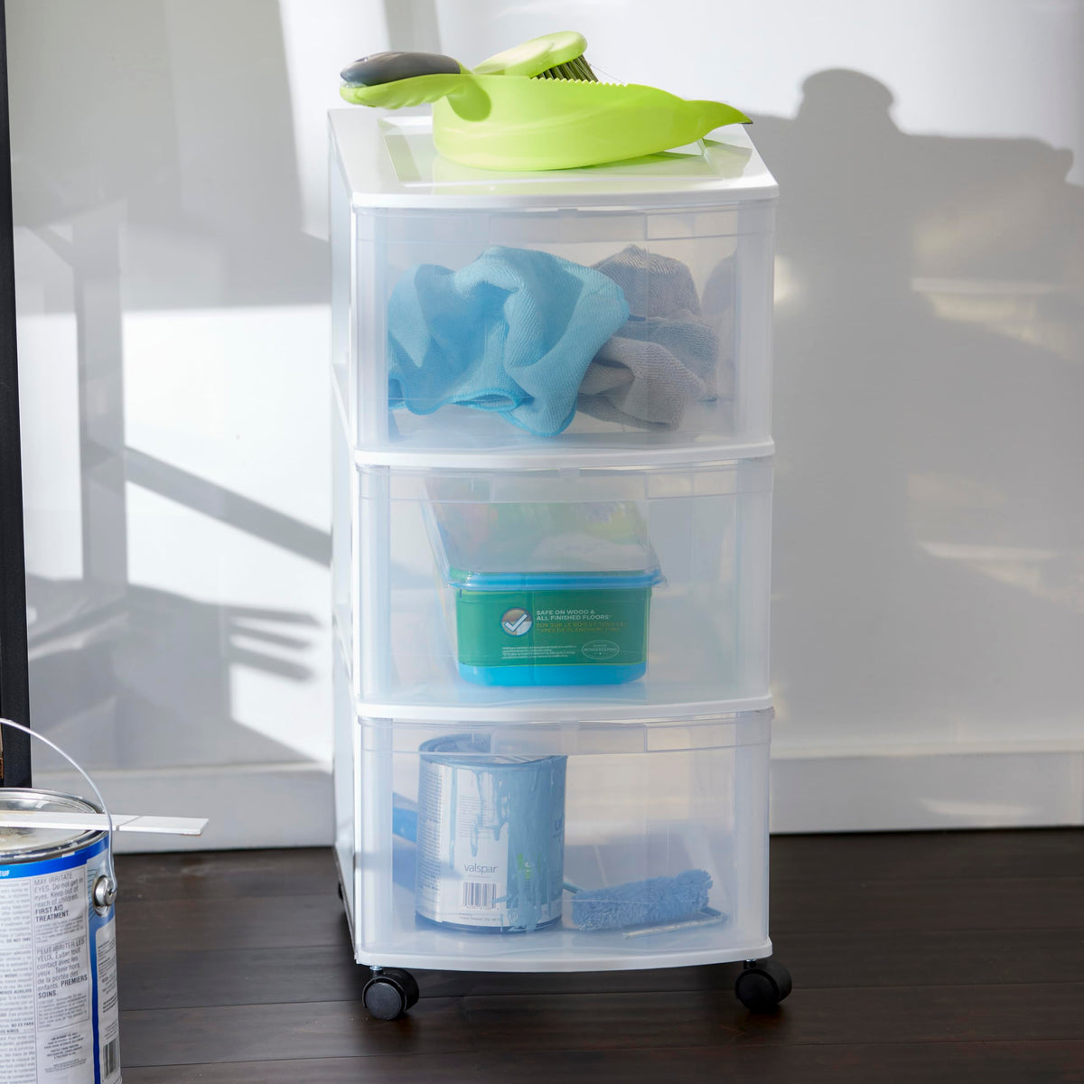 3 Drawer Plastic Rolling Organizer Cart J775379