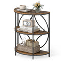 Half Round 3-Tier Sofa Side Table with Storage Shelves S2625