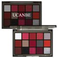 Red 15 Colors Shimmer Matte Glitter Metallic Eyeshadow Palette J394