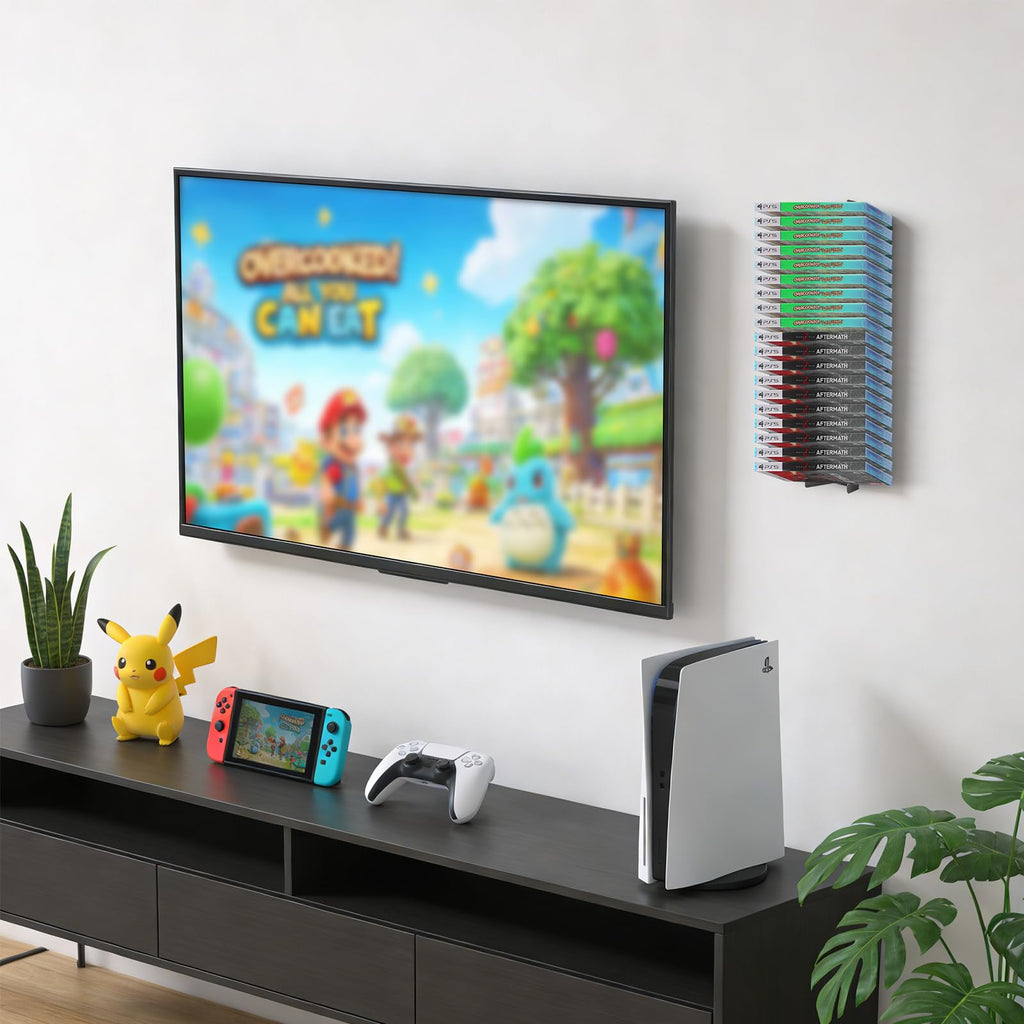 4-Pack Wall Mount DVD Holder Metal Video Game Storage Rack B511