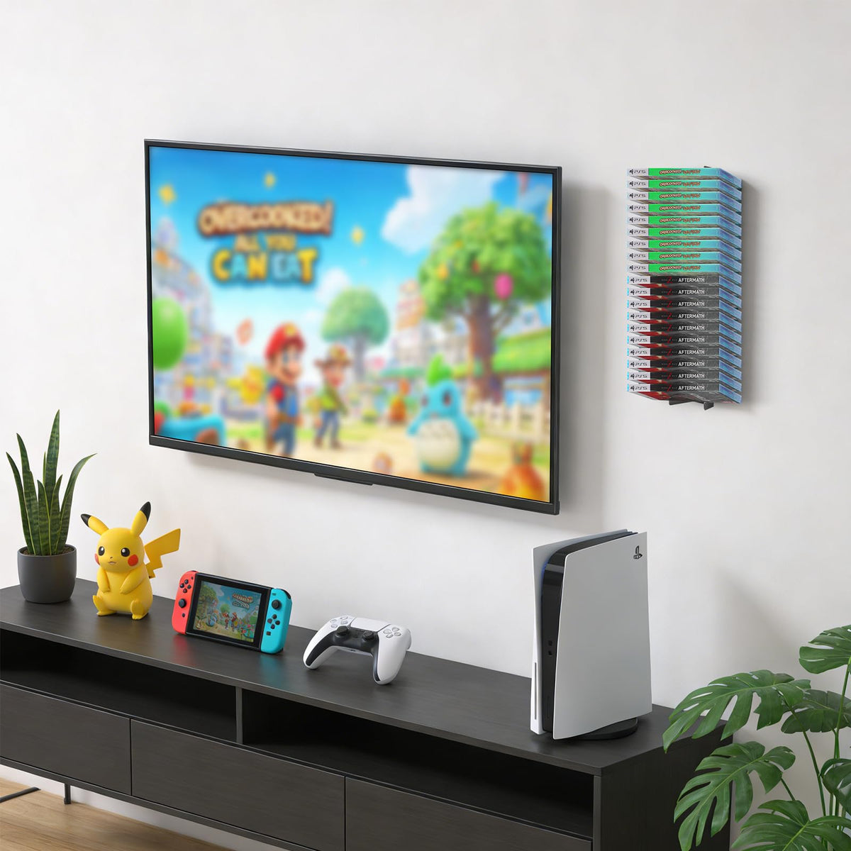 4-Pack Wall Mount DVD Holder Metal Video Game Storage Rack B511