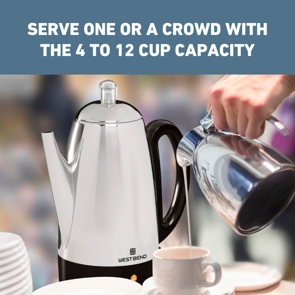12-Cup Stainless Steel Electric Percolator Coffee Maker E144862