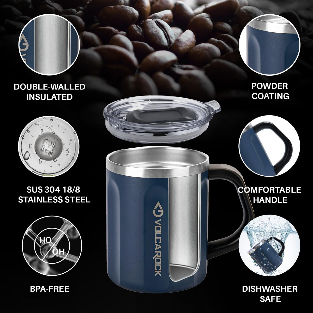 16 oz Stainless Steel Insulated Travel Mug Tumbler H846407
