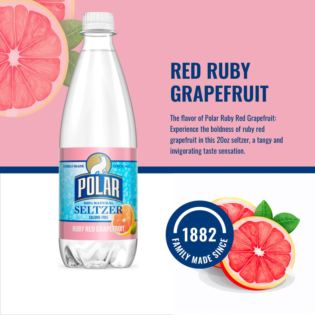 Ruby Red Grapefruit Sparkling Water, 20 fl oz, 12 Pack I447183