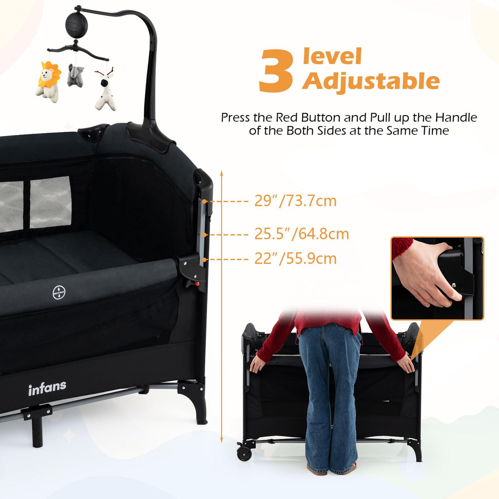 4 in 1 Baby Bassinet Bedside Crib J57918