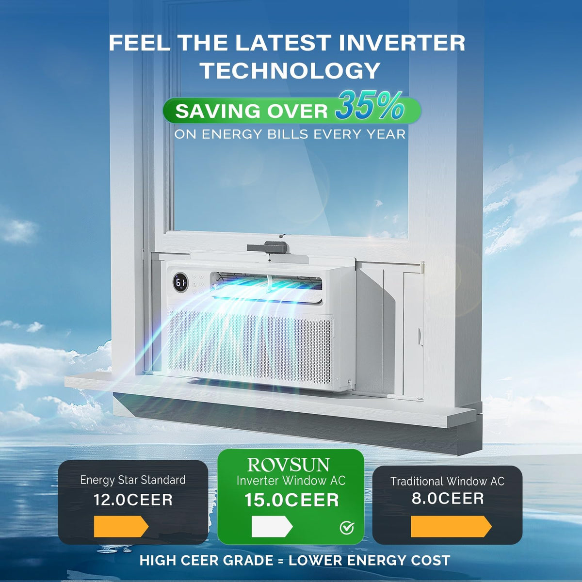 12000 BTU Inverter Window Air Conditioner with WIFI U886707