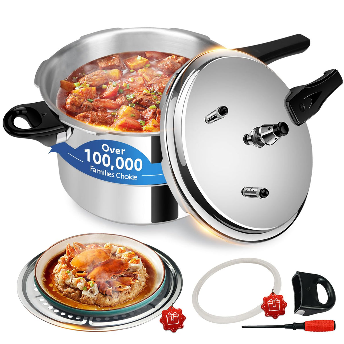 Aluminum 4.22Qt Pressure Cooker I754