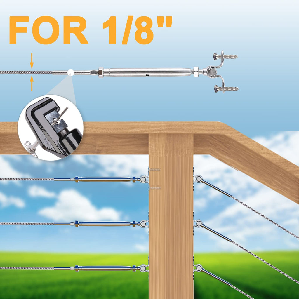1/8" T316 Stainless Steel Aircraft Cable & Turnbuckle Railing Kit E891657