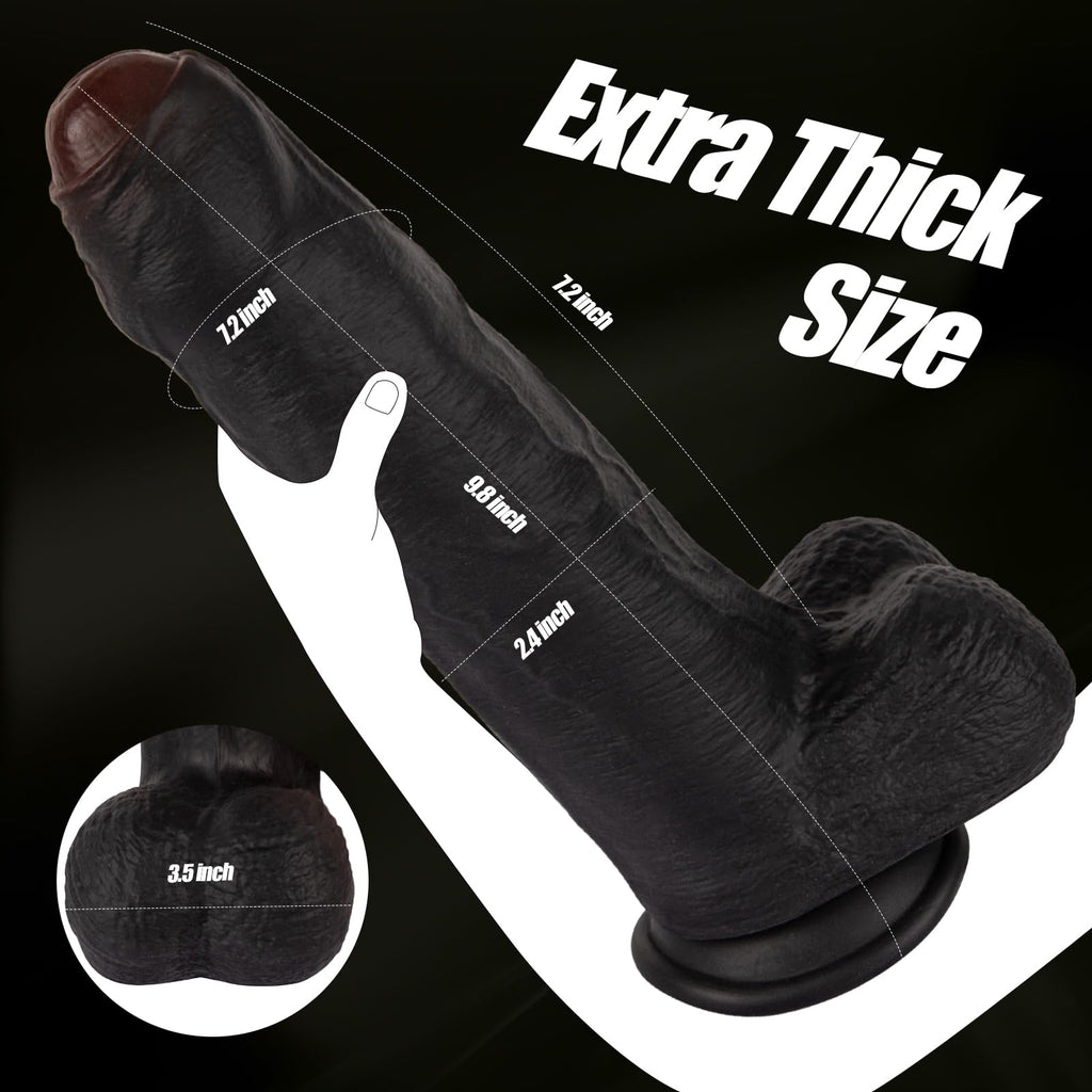 Black Realistic Dildo Vibrator D970