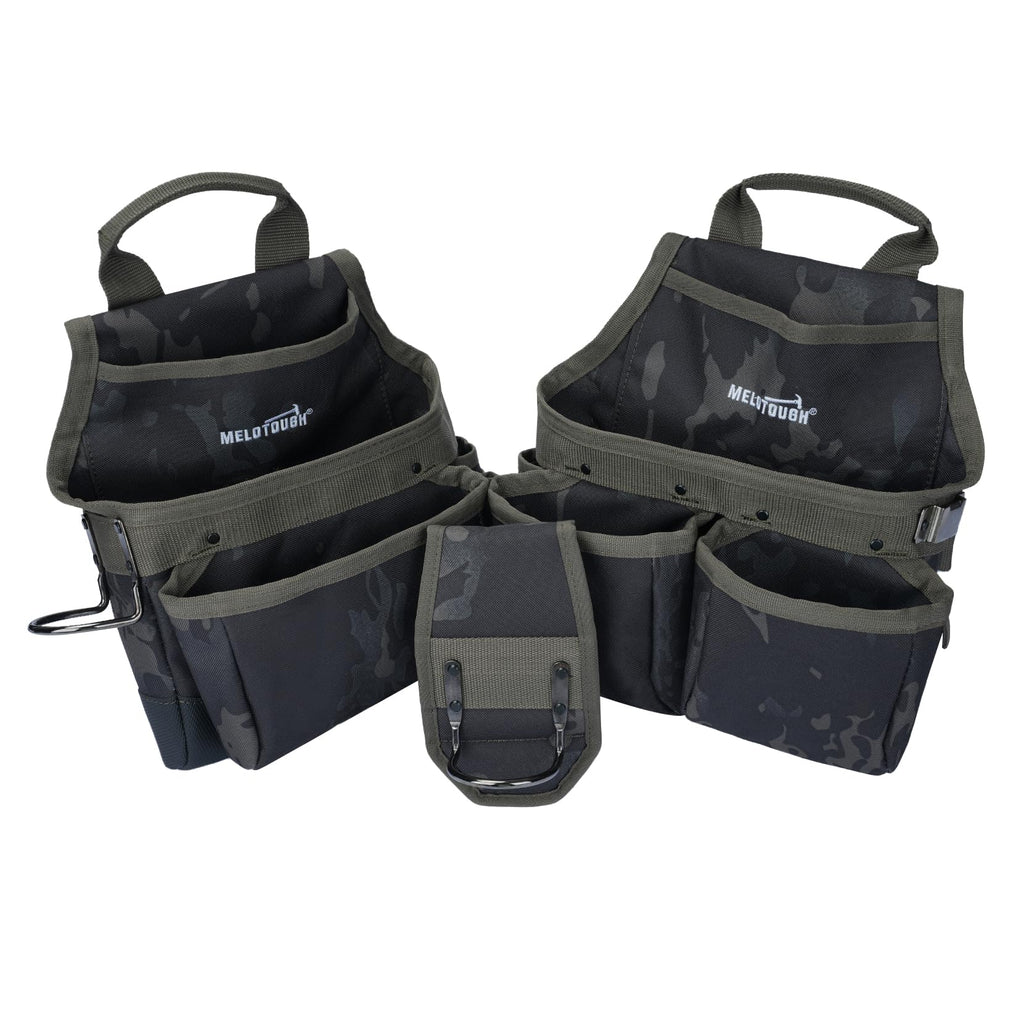 Camo Tool Belt with Suspenders Tool Pouch Organizer Heavy Duty J861