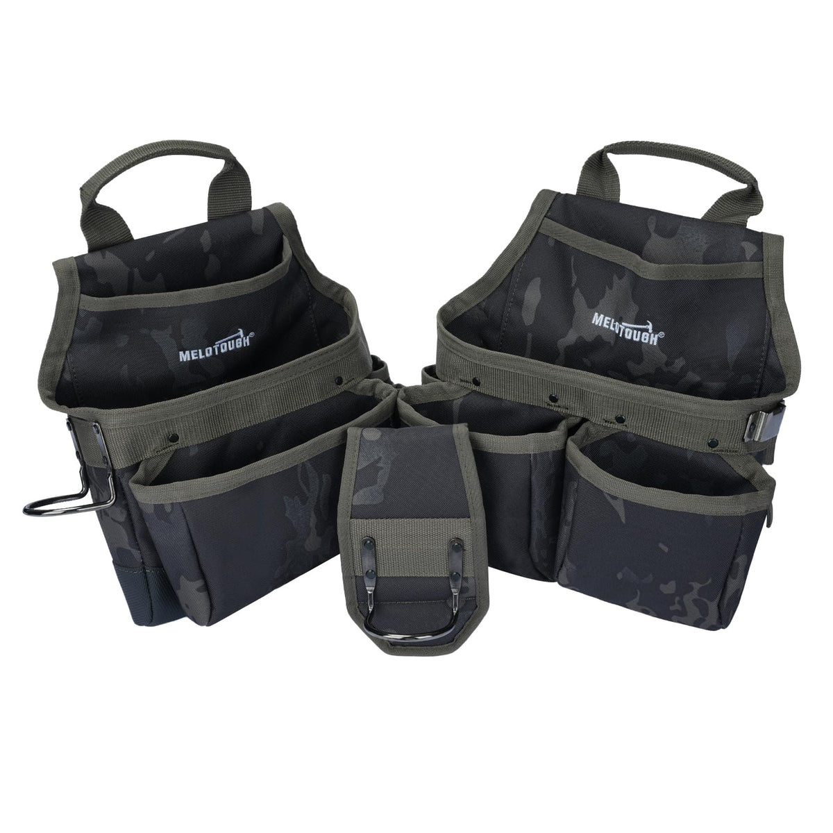 Camo Tool Belt with Suspenders Tool Pouch Organizer Heavy Duty J861