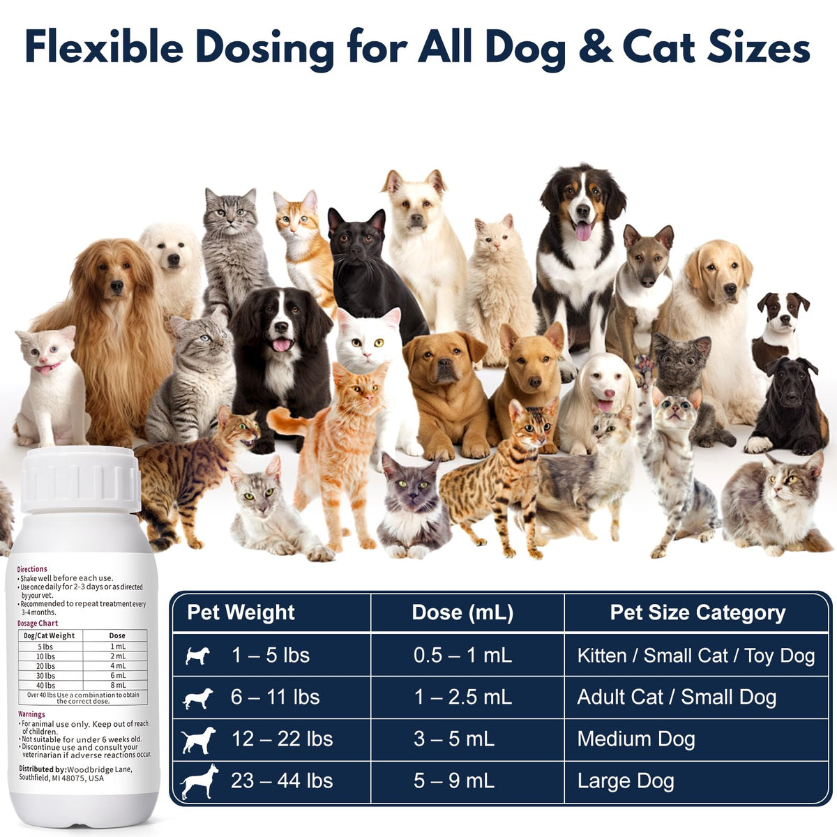 Dewormer Liquid for Dogs & Cats, 100ml W421688