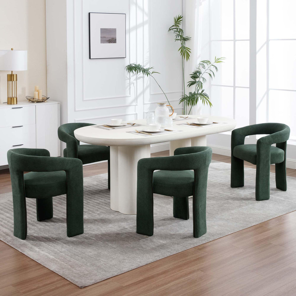 Green Upholstered Dining Chairs Set of 2 I7618