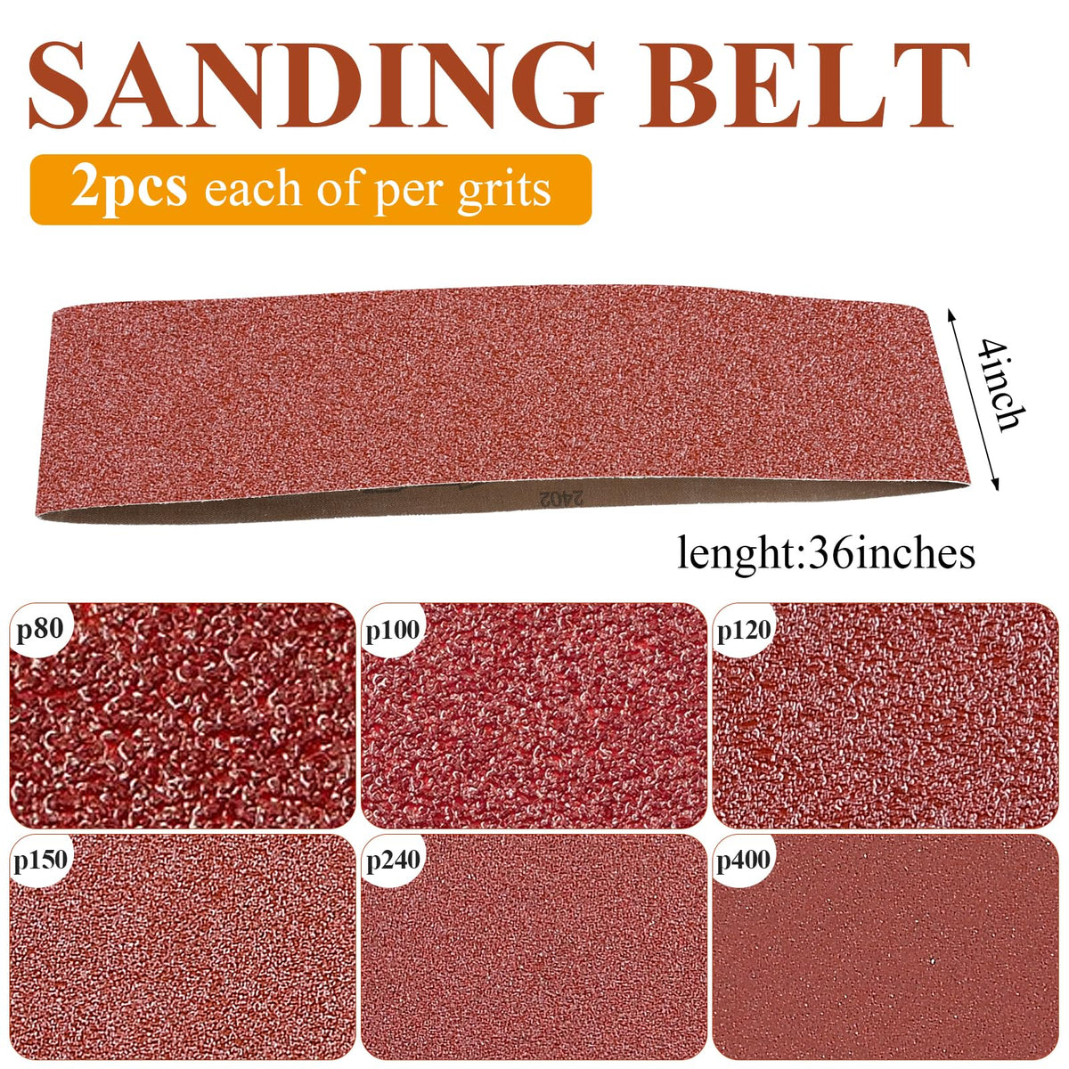 4x36 Inch Aluminum Oxide Sanding Belts and 6 Inch No-hole Sanding Discs B46380