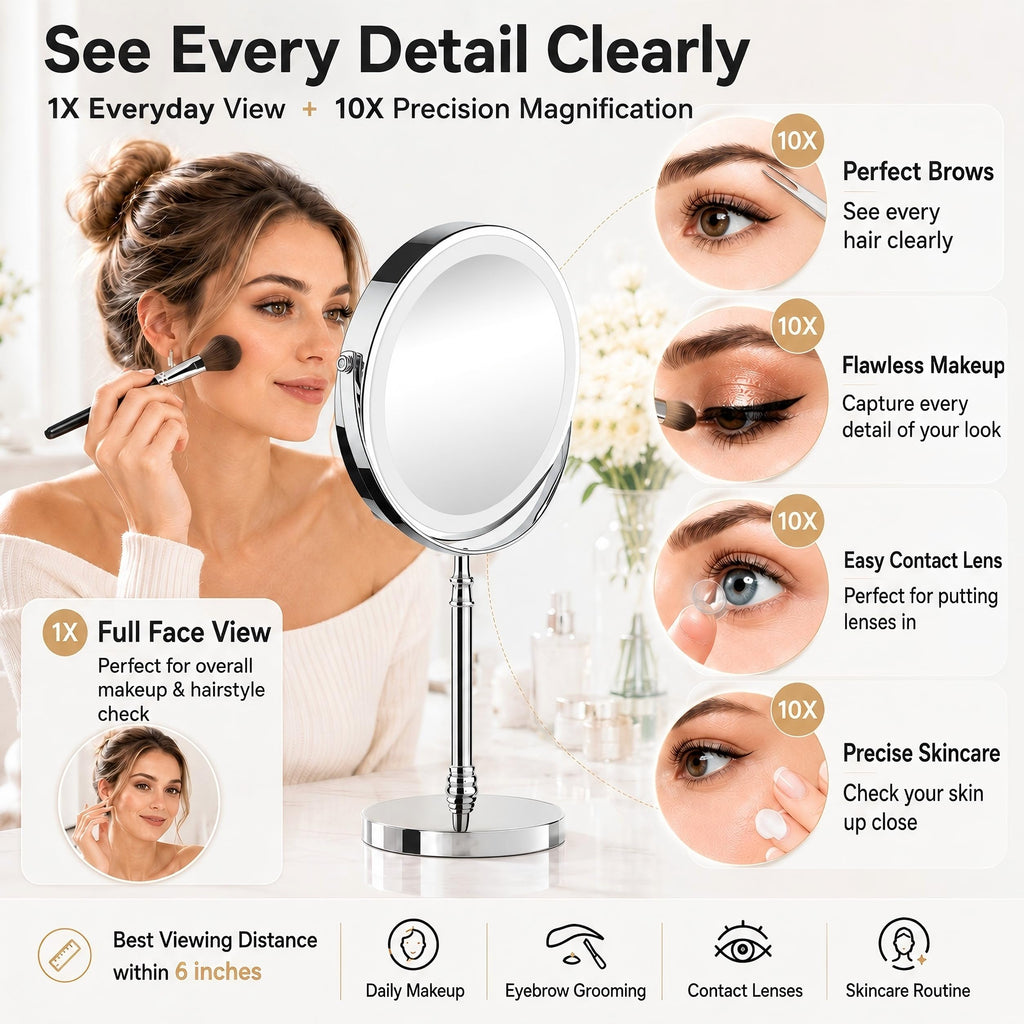 Makeup Mirror with 3 Lights O19355